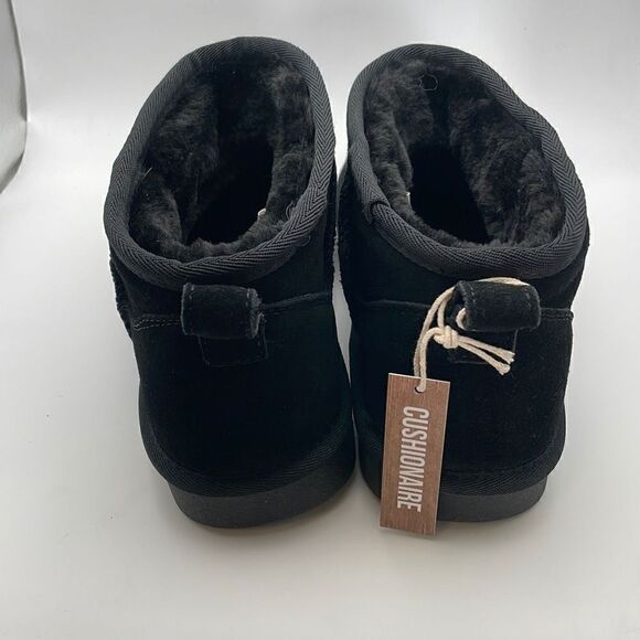 CUSHIONAIRE Women's Cozypull on boot +Memory Foam 9 BLACK - Picture 4 of 7